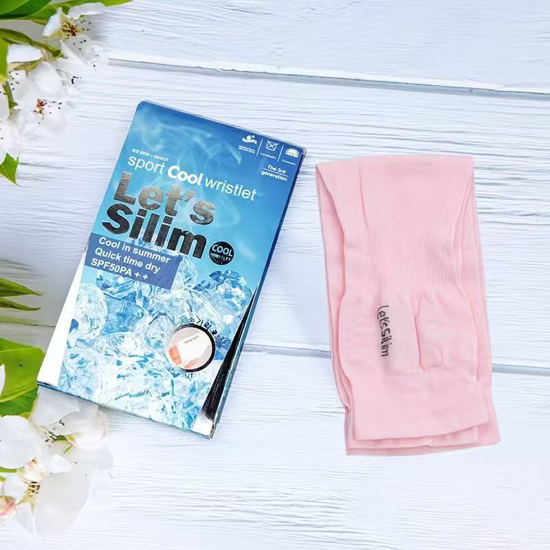 Mangas de seda de hielo con orificio para pulgar en caja, Nailon, Protección UV, Transpirable, para Deportes y Ciclismo