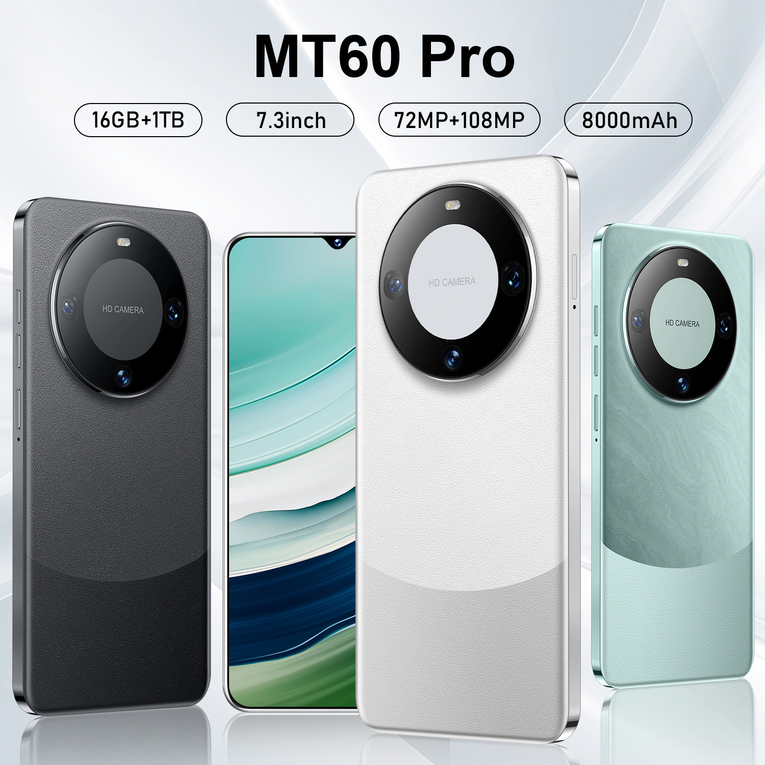 2024新款热销摇摇岭先MT60 Pro跨境手机2+16智能手机皮革一件代发