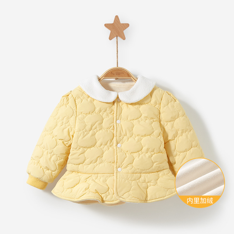 Abrigo de bebé Otoño e Invierno ropa exterior de bebé engrosada ropa de invierno cardigan de las niñas forrado de lana superior caliente ropa de los niños