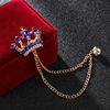 High-end fashionable brooch English style, suit, chain, pin, retro badge lapel pin, British style