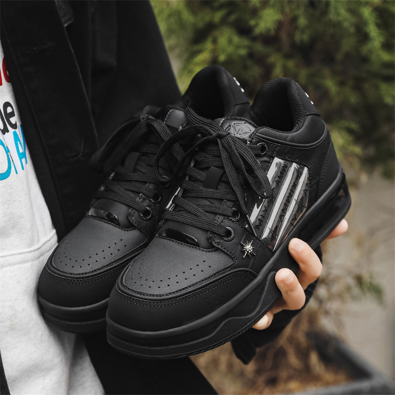 Fan Chengcheng Same Style Small Sailing Boat Black National Tide Thick Bottom Star Skate Shoes Men's and Women's All-match Casual Shoes 11268