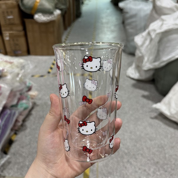 かわいい漫画フリップミルクカップ猫インスタイルカップルホーム朝食ジュースコーヒーカップガラスウォーターカップ|undefined