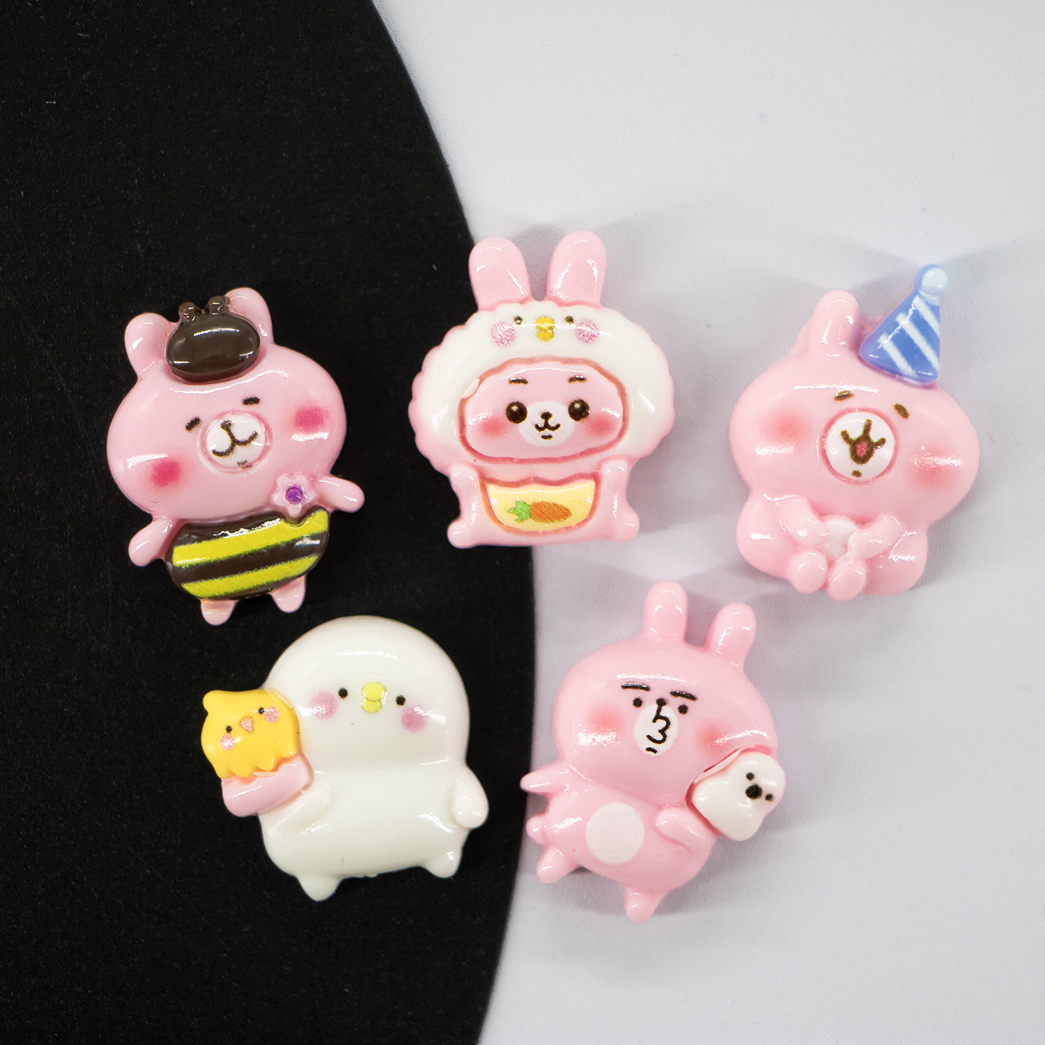 Cartoon Cross-Dressing Small Animals DIY Cream Glue Mobile Phone Case Keychain Hairpin Headband Resin Jewelry Accessories Material