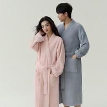 现货毛巾布浴袍吸水速干女夏季情侣睡袍男浴衣薄款酒店春秋天长款