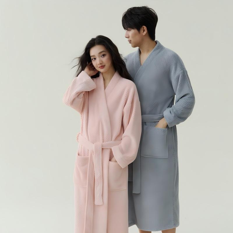 Spot Terry Cloth Bathrobe, Absorbent and Quick-Drying, Women's Summer Couple's Nightgown, Men's Bathrobe, Thin Hotel Spring and Autumn Long Style