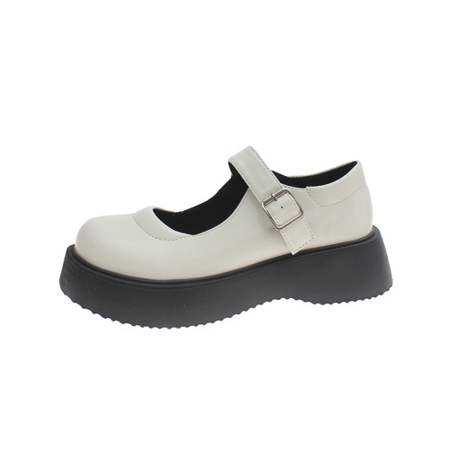 2024 New British Style Small Leather Shoes Women's French Girly Pig Kidney Shoes Thick Sole Sweet Cool Mary Jane Shoes JK Single Shoes