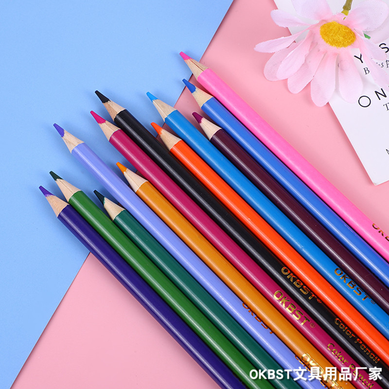 Pluma de 12 colores pluma de 24 colores pluma de color de estudiante lápiz de color pintura lápiz de color pincel de pintura para niños Tapa dura pluma de relleno de color fabricante