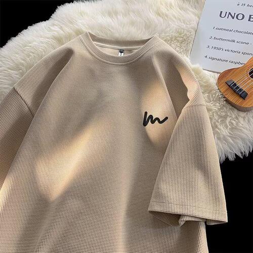 Men's Summer 2024 New Arrival Streetwear Trendy Loose Half-Sleeve T-Shirt Printed Clothing