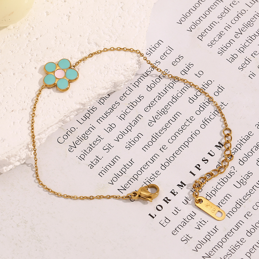 Dripping Oil Flower Stainless Steel Bracelet