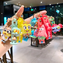 二代卡通动画海绵宝宝派大星章鱼哥公仔玩偶可爱包包挂件饰钥匙扣