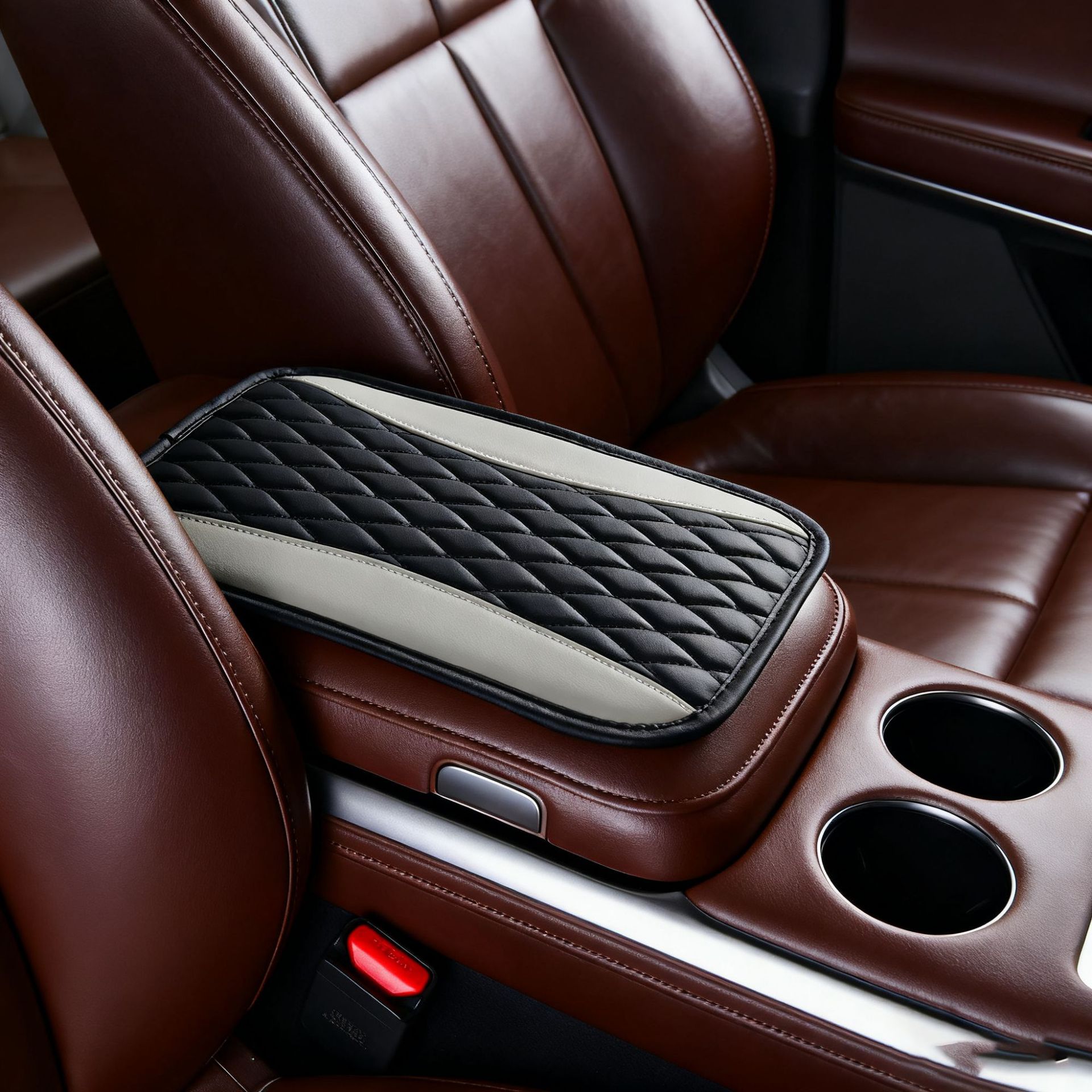 Four Seasons Universal Car Armrest Box Pad Pu Leather Embroidered Bubble Cross-Border Central Armrest Box Pad Wholesale