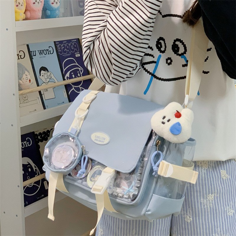 Blue single bag [send small round bag] [with pendant]