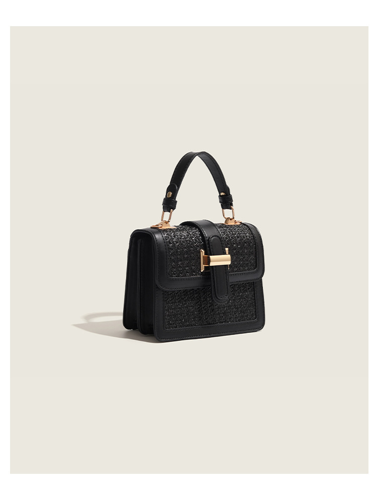 Borsa a tracolla donna in paglia piccola borsa quadrata alla moda_voghion.com