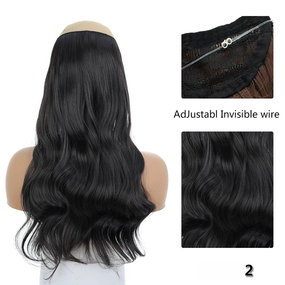 Comercio exterior Europa y América peluca una pieza de extensión de cabello de línea de pescado femenina peluca invisible alambre de alta temperatura image 7