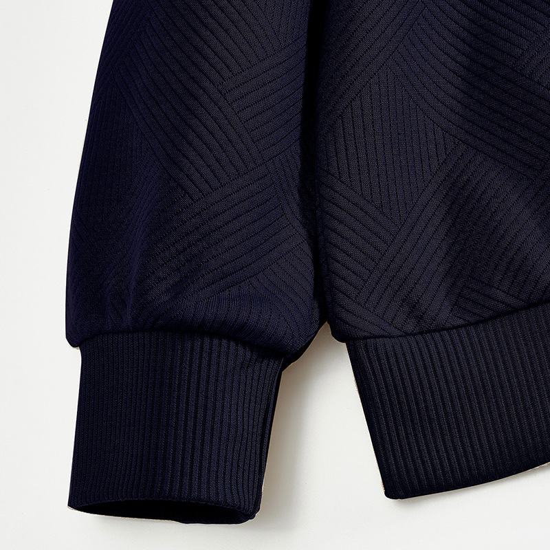 Men's Half-zip Jacquard Polo Sweatshirt With Turn-down Collar_voghion.com