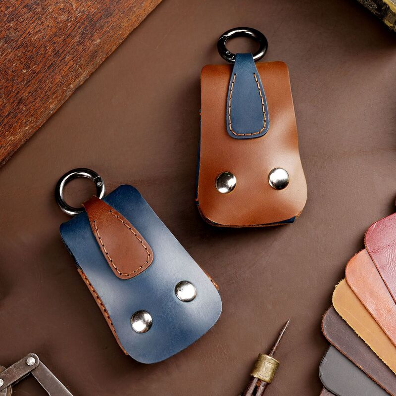 キーバッグ汎用型狂馬皮創意キーホルダーは腰をかけることができます。|undefined