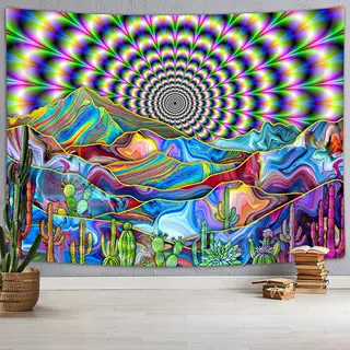 迷幻仙人掌挂毯神秘山地挂毯客厅挂墙装饰背景挂毯卧室客房挂毯