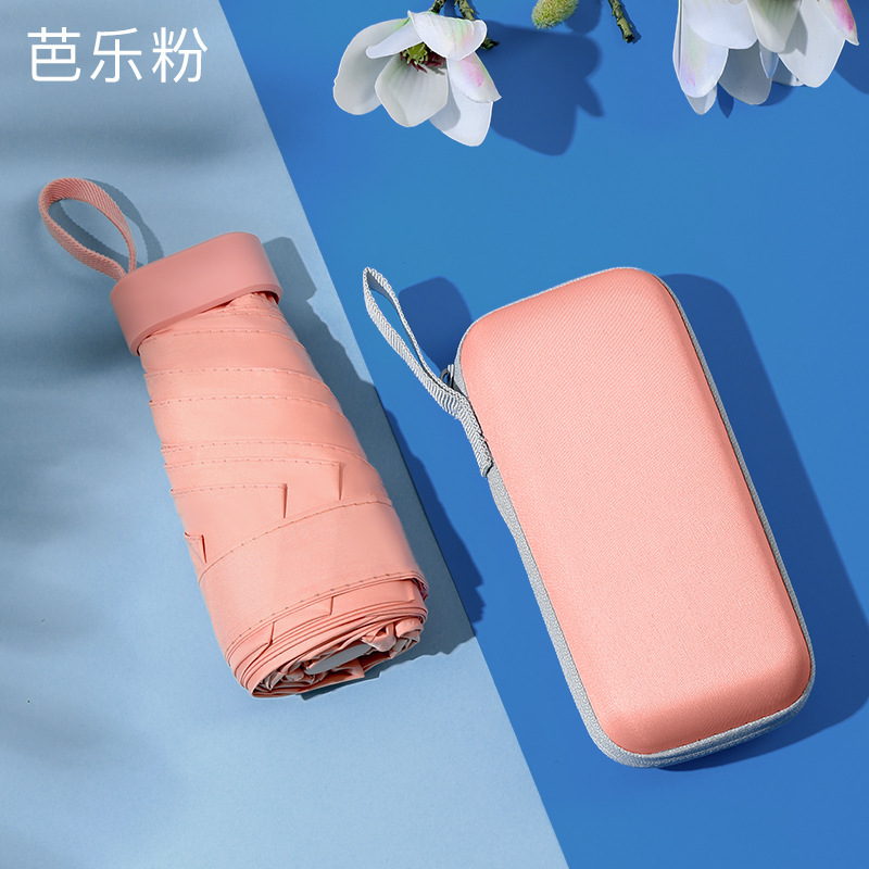 Sombrilla pequeña, portátil, plana, 40% de descuento, ultraligera, protector solar, protección UV, mini paraguas de bolsillo, paraguas de tarjeta femenina