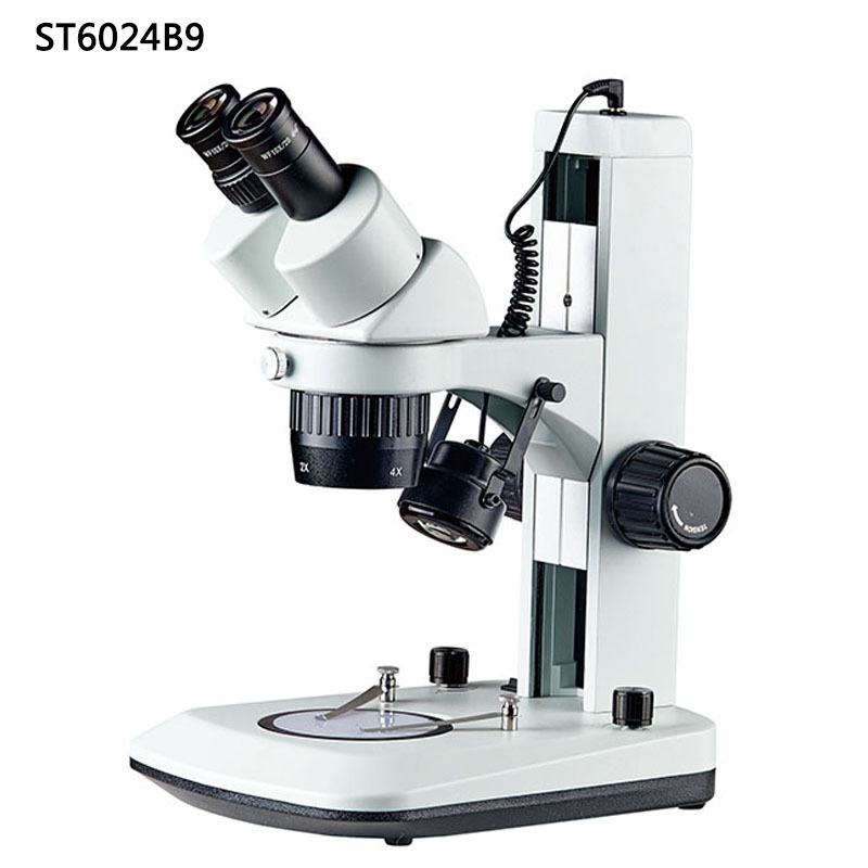 ST6024B9体视显微镜10倍20倍30倍40倍两档定档变倍上下照明立臂