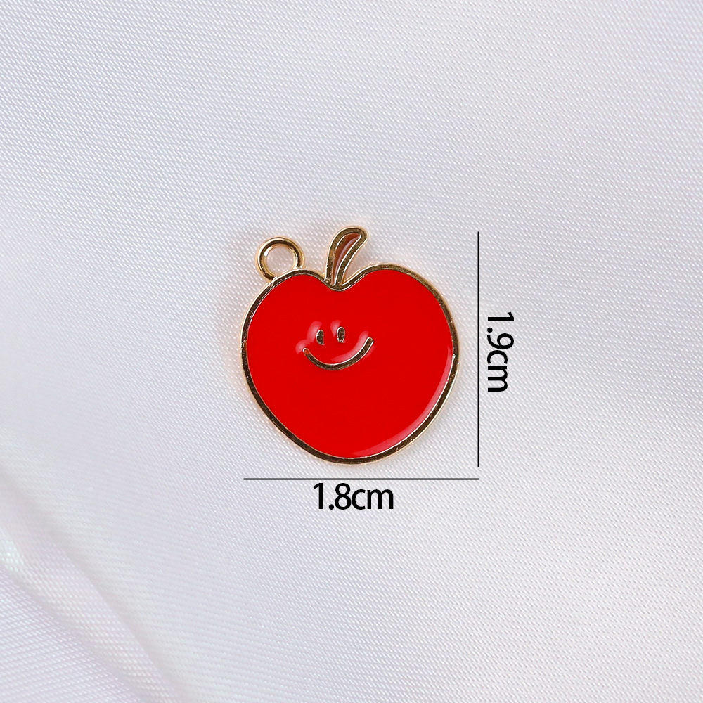 Colgante de frutas de aleación con gota de aceite, DIY pulseras y pendientes