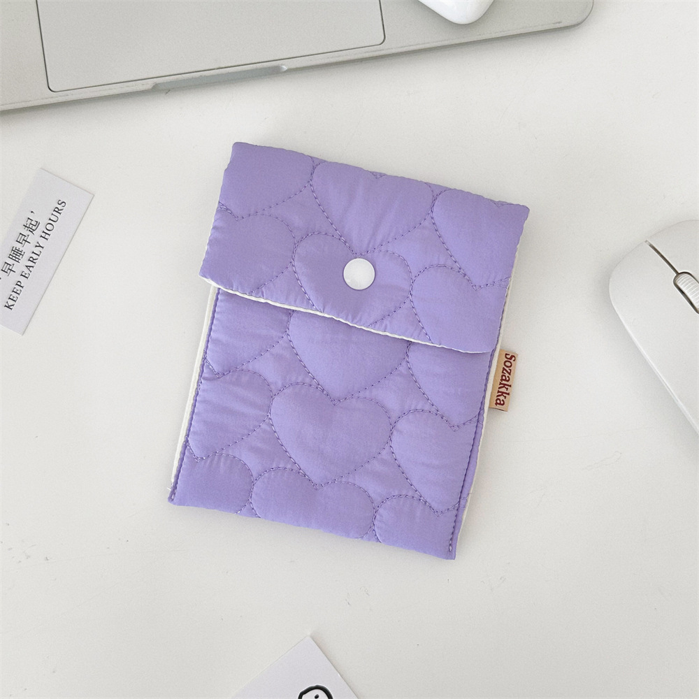Heart-shaped purple sanitary kit