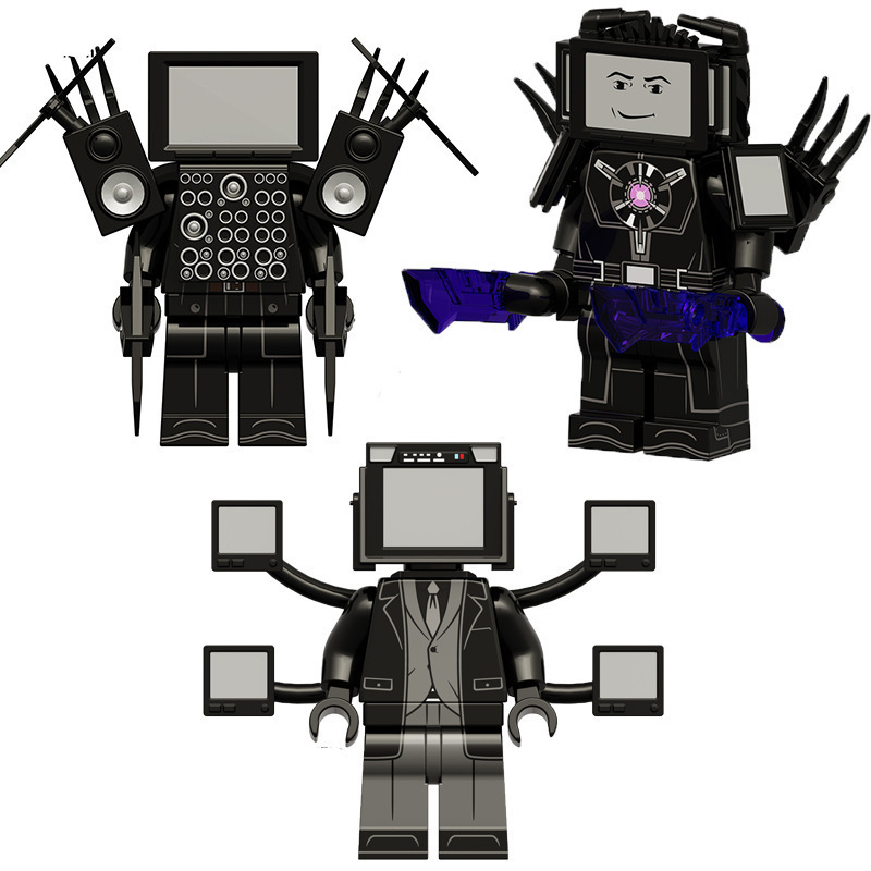 新しいタイタンモニターメンズドクタートイレビルディングブロックミニフィギュアテレビオーディオマン子供用組み立ておもちゃスピーカーメンズ|undefined