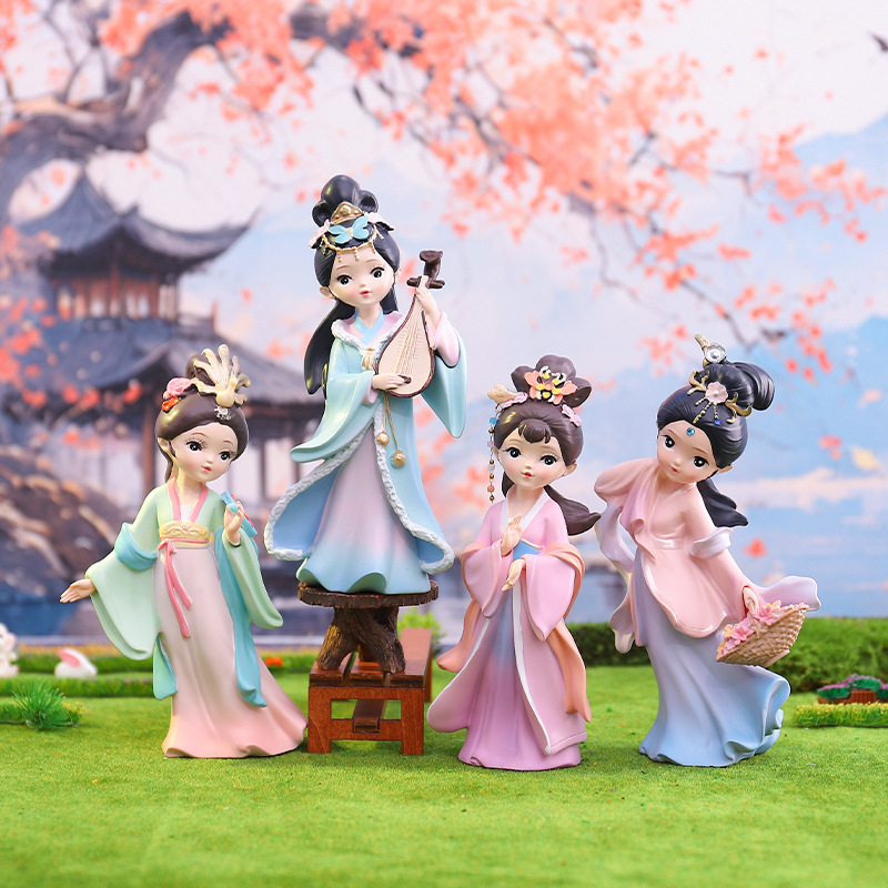 Trendy Forbidden City Ancient Scenic Spots Best-Selling Four Beauties Small Princess Desktop Decoration Cake Toppers