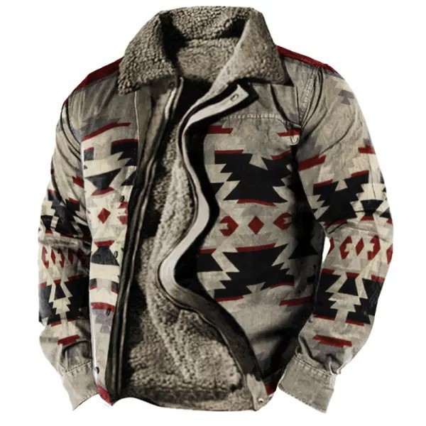 Cross-border en stock bolsillo de costura lateral engrosada casual cremallera suelta Lobo marrón Chaqueta de algodón de manga larga para hombres jóvenes