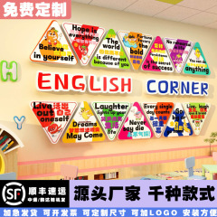 英语角教室布置装饰文化环创工作幼儿园托管班级培训机构墙面贴纸