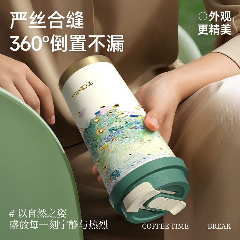 Temeike ステンレス鋼魔法瓶カップ女の子のための見栄えの良いコーヒーカップタンブラーオフィスウォーターカップ大容量カップ|undefined