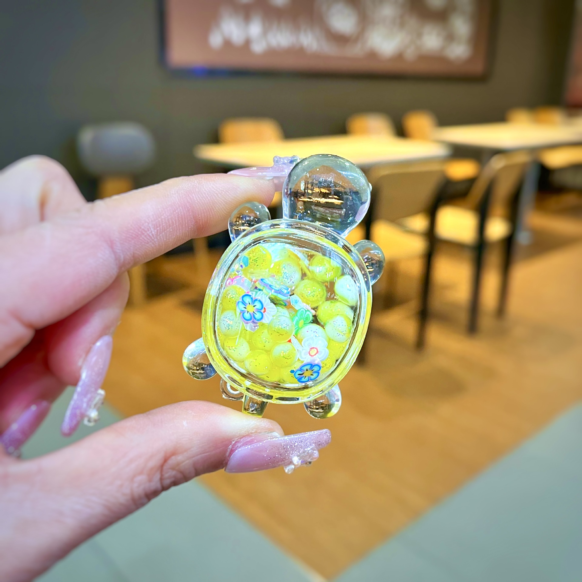 작은 야광 버블구슬 거북이 [노란색]