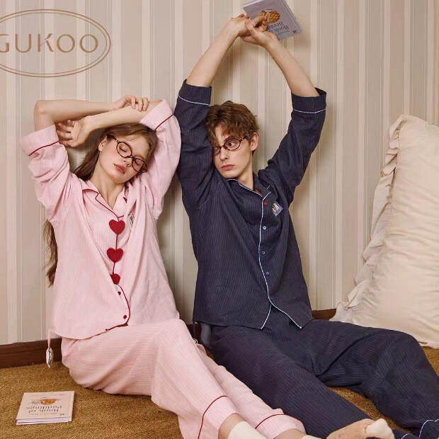 Nutshell Same Style Couple Pajamas Gift Series Women's 2025 New Spring & Fall Pure Cotton Men's Pajamas Home Clothes Nutshell Same Style Couple Pajamas Gift Series Women's 2025 New Spring & Fall Pure Cotton Men's Pajamas Home Clothes