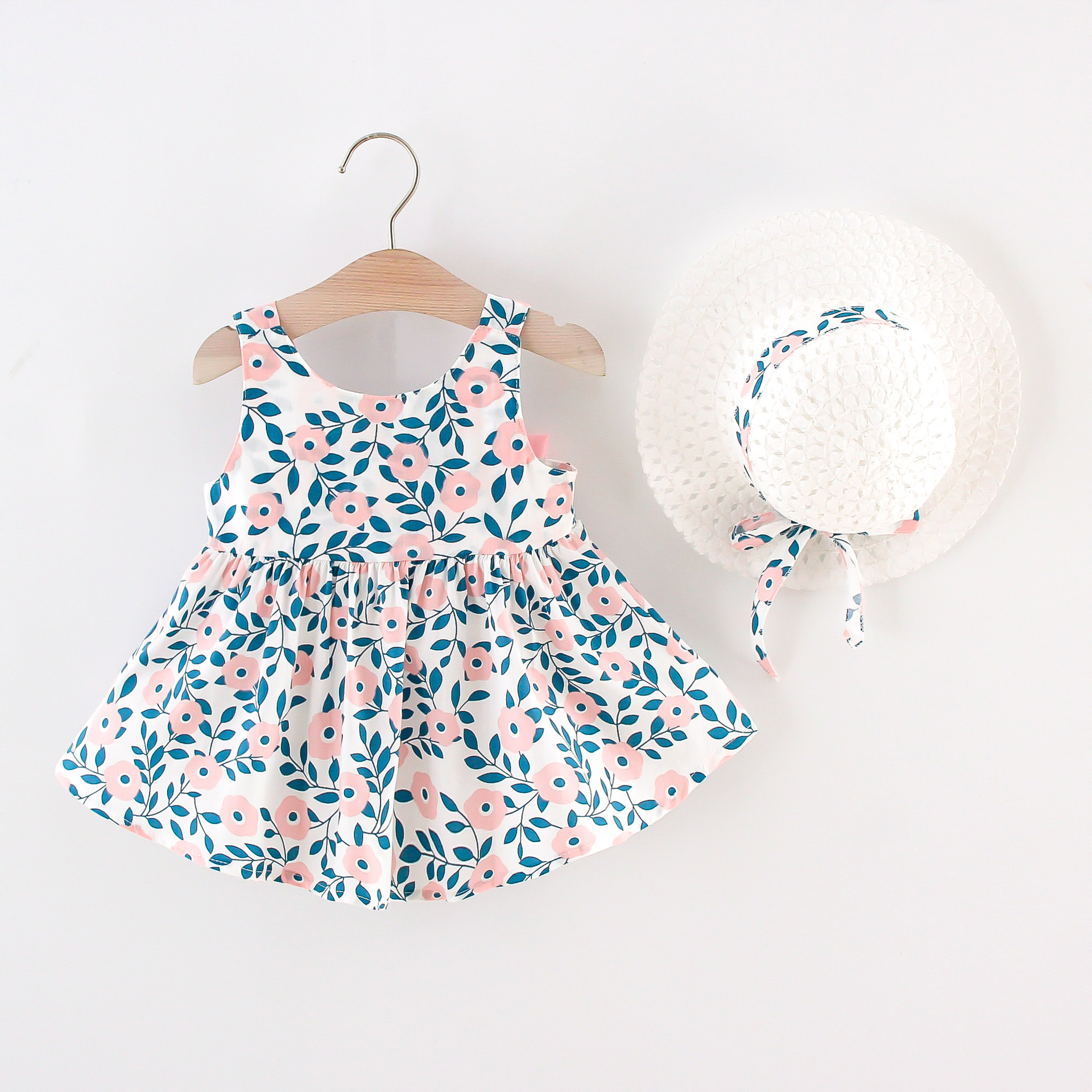 Summer cute solid color hat with bow flower-shaped