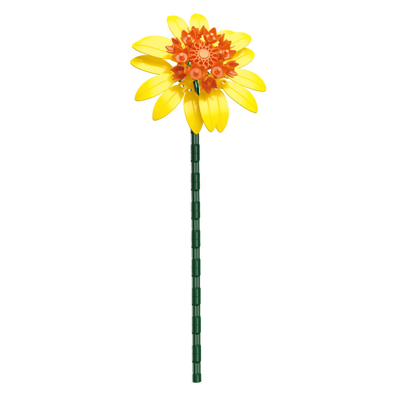 钻马积木花永生花束抱抱桶仿真花小颗粒积木DIY玩具七夕女生礼物|undefined