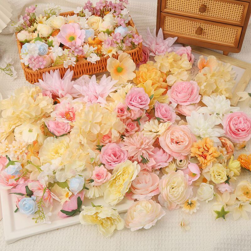 Artificial Flower Material Kit for DIY Hairpin Flower Headpieces, Flower Umbrella Accessories, Wedding Scene Decoration, Fake Flowers for Cross-Border Sales Artificial Flower Material Kit for DIY Hairpin Flower Headpieces, Flower Umbrella Accessories, Wedding Scene Decoration, Fake Flowers for Cross-Border Sales