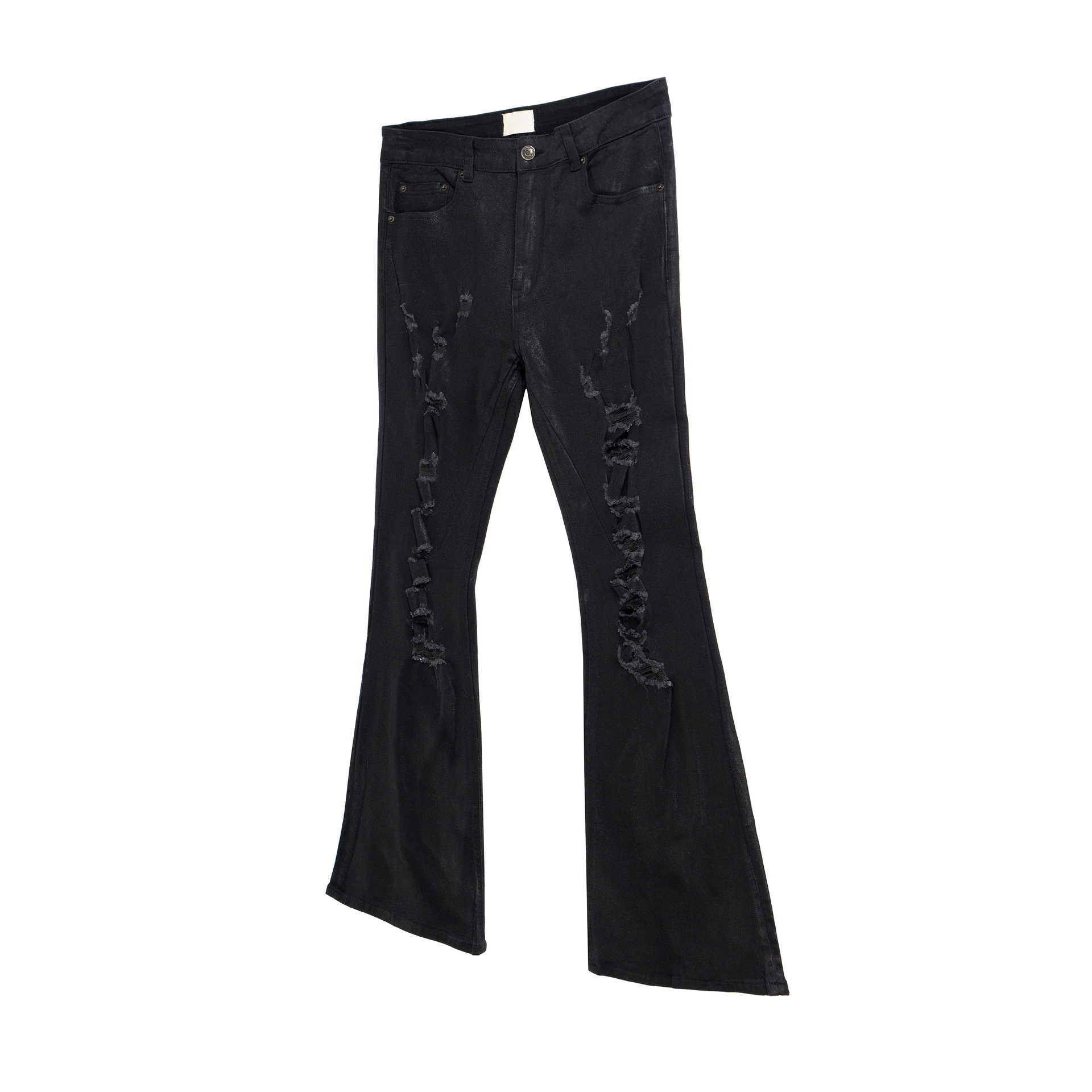 Männerkleeder High Street gewäsch locker wäit Been Mikro-Ausgeklappt Akkumulatioun Erosiounsschued Beschichtung gewachst Jeans_voghion.com