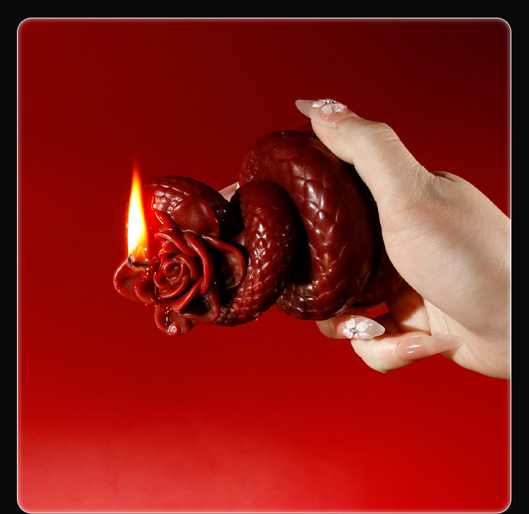 Jiuai Snake Kiss Rose Low-Temperature Soy Massage Candle for Couples — detail image 15