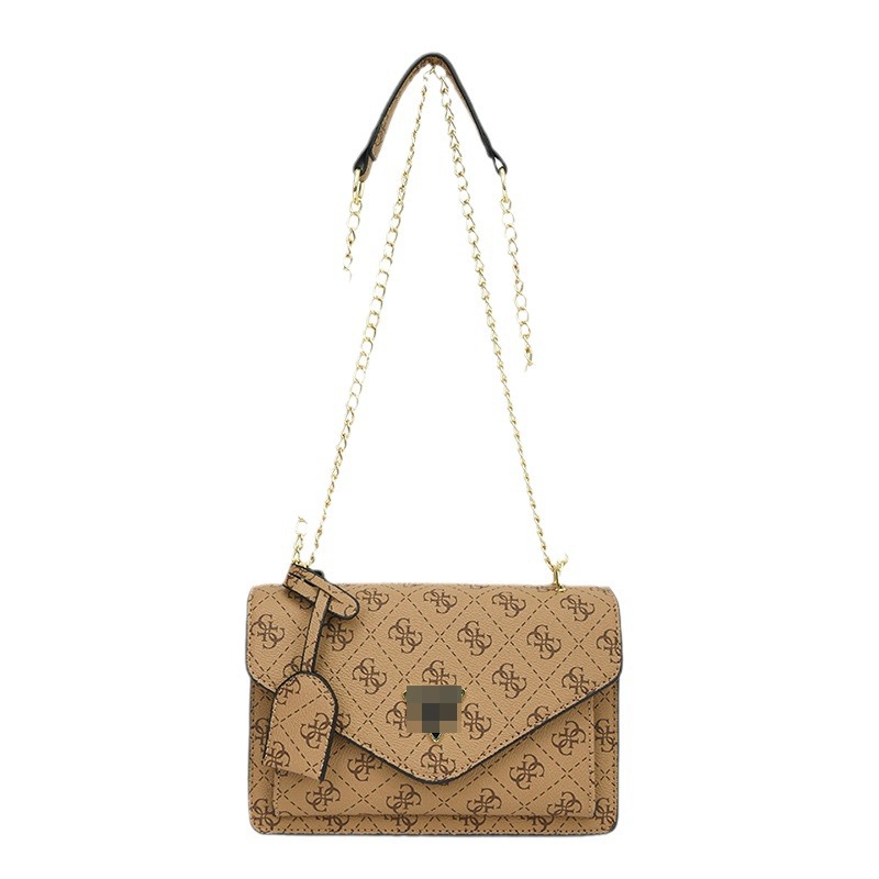 Bolsos transfronterizos 2024 nuevo bolso cuadrado pequeño rombo de sentido avanzado de la tendencia Bolso bandolera con letras impresas de moda de estilo europeo y americano