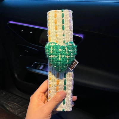 Seat belt shoulder pad, and High-End Female Car Decorative - xiaoxianglu-love-rice-bottom-pattern-shoulder-pads-single