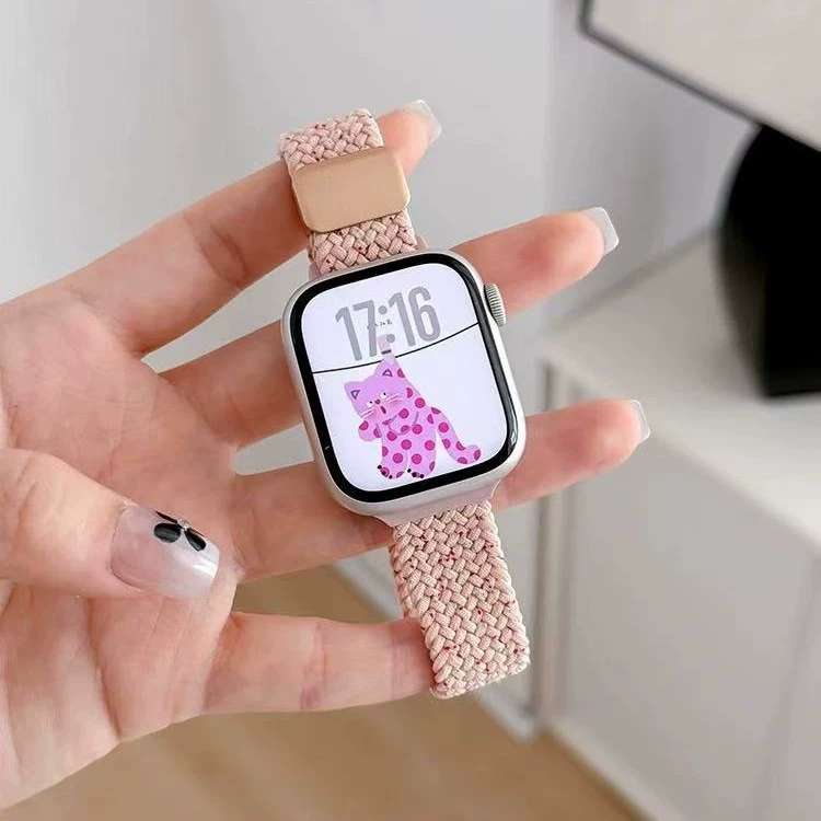 【Детально】Совместимо с ремешком iwatch10 S9 Apple Watch applewatch8 нейлон бороздчатый магнитный всасывание
