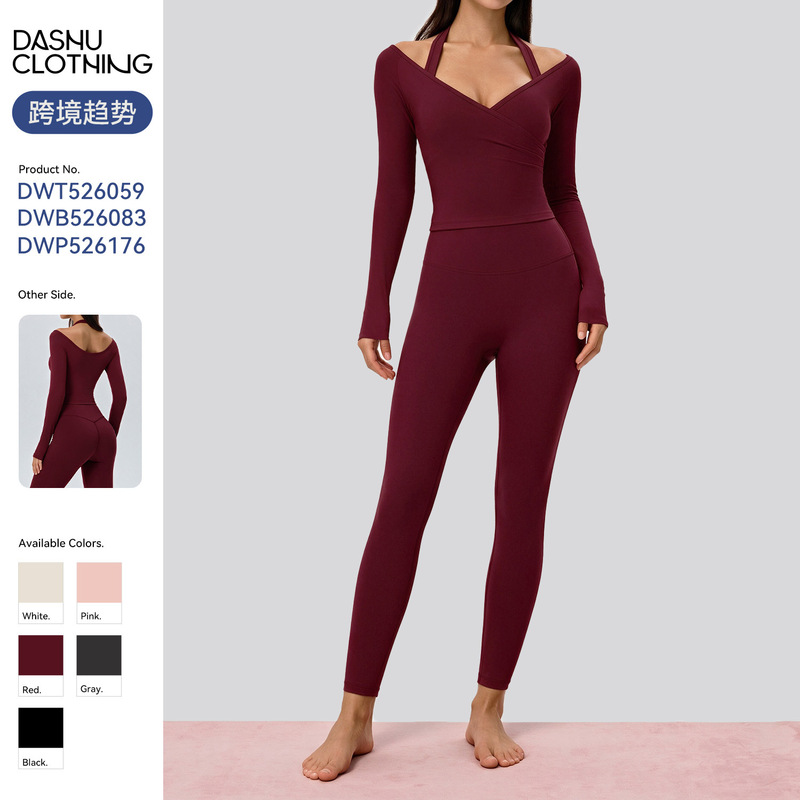 Cross-border Amazon women's sports suit, slim-fit, outerwear fitness suit, Pilates training yoga outfit Cross-border Amazon women's sports suit, slim-fit, outerwear fitness suit, Pilates training yoga outfit
