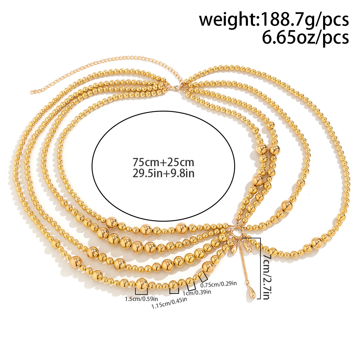 145g Weight Waist Chain Classification 1 Piece Quantity Holiday, Beach Occasion Plastic Material Pearl Pattern Women's Gender Tassel Design Elegant, Sexy Style Elegant Sexy Pearl Plastic Tassel Women's Chain Belts 14