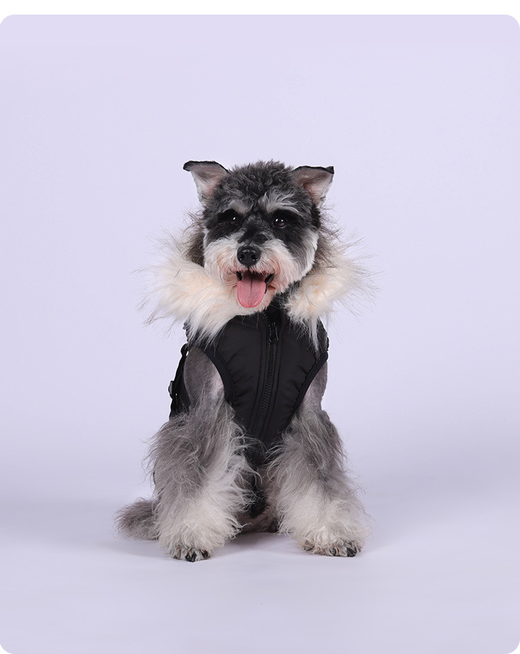 Casaco de inverno para cães acolchoado impermeável com capuz_voghion.com