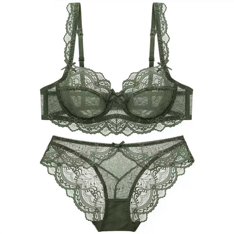 9241 Sujetador fruncido ligero personalizado conjunto de ropa interior al por mayor tentación de encaje sexy