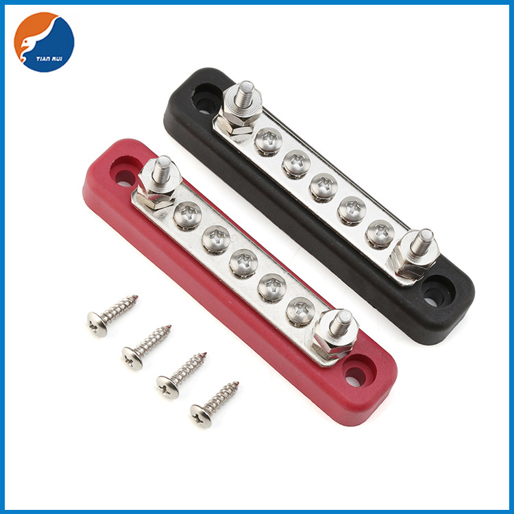 2021新款汇流排 48V 150A大电流直排汇线排#8/32螺柱可配透明上盖