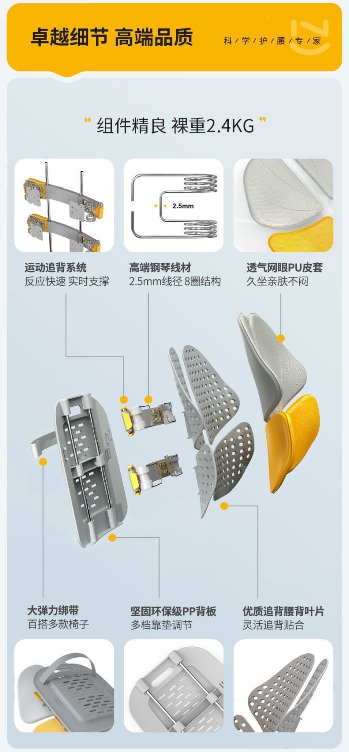 Nuo Tai Lumbar Support Cushion, Ergonomic Seat for Long Sitting, Office Chair, Car Lumbar Support, Gift