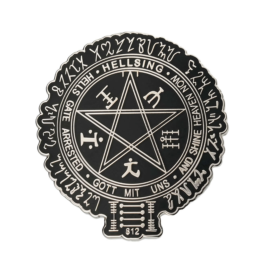 Akado Pentagram Totem Enamel Brooch Metal Badge Fashion Personality Collar Backpack Decoration
