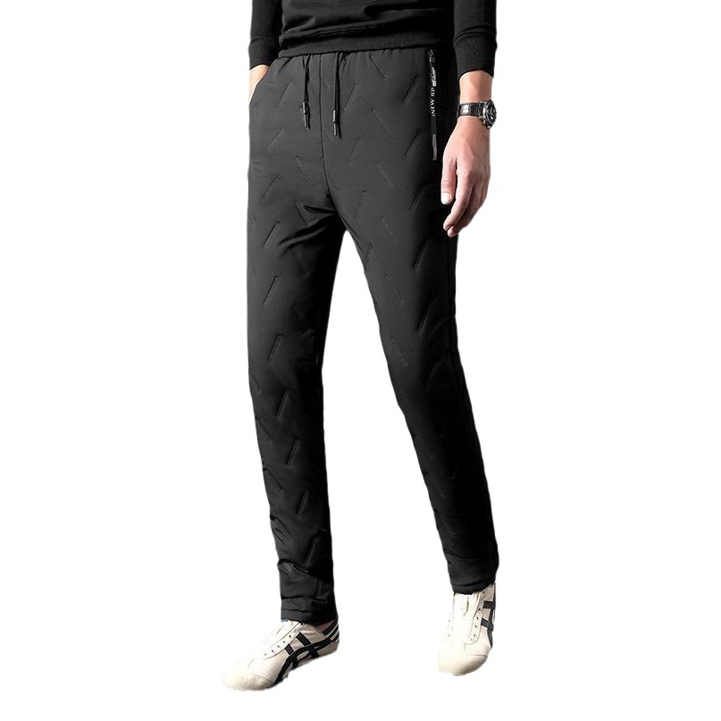 Men's cotton pants warm pants lambswool plus size home warm fleece-lined thickened cotton pants men's warm pants one-piece velvet
