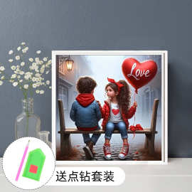 跨境5d钻石画diy满钻圆钻情侣 人物客厅贴钻画 厂家批发