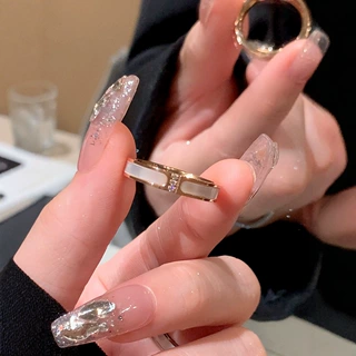 轻奢贝母戒指女小众简约配饰高级感指环时尚气质百搭手饰食指戒环